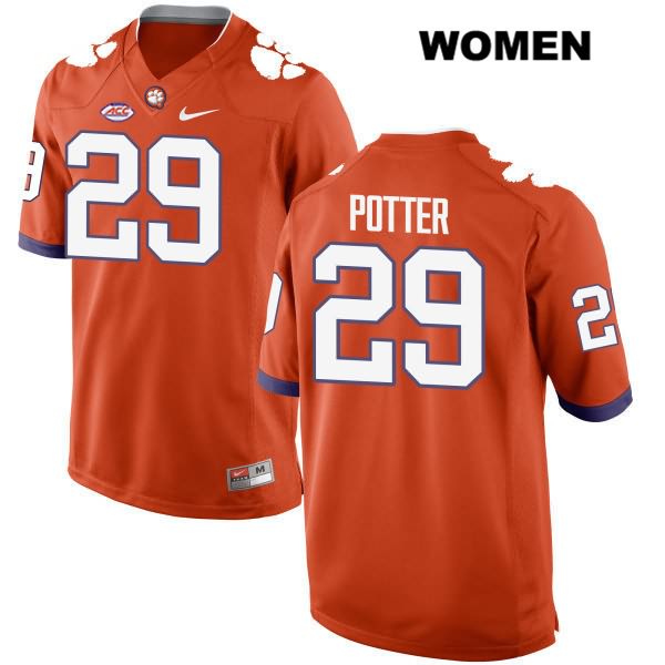 Women's Clemson Tigers #29 B.T. Potter Stitched Orange Authentic Style 2 Nike NCAA College Football Jersey GER5746ZJ